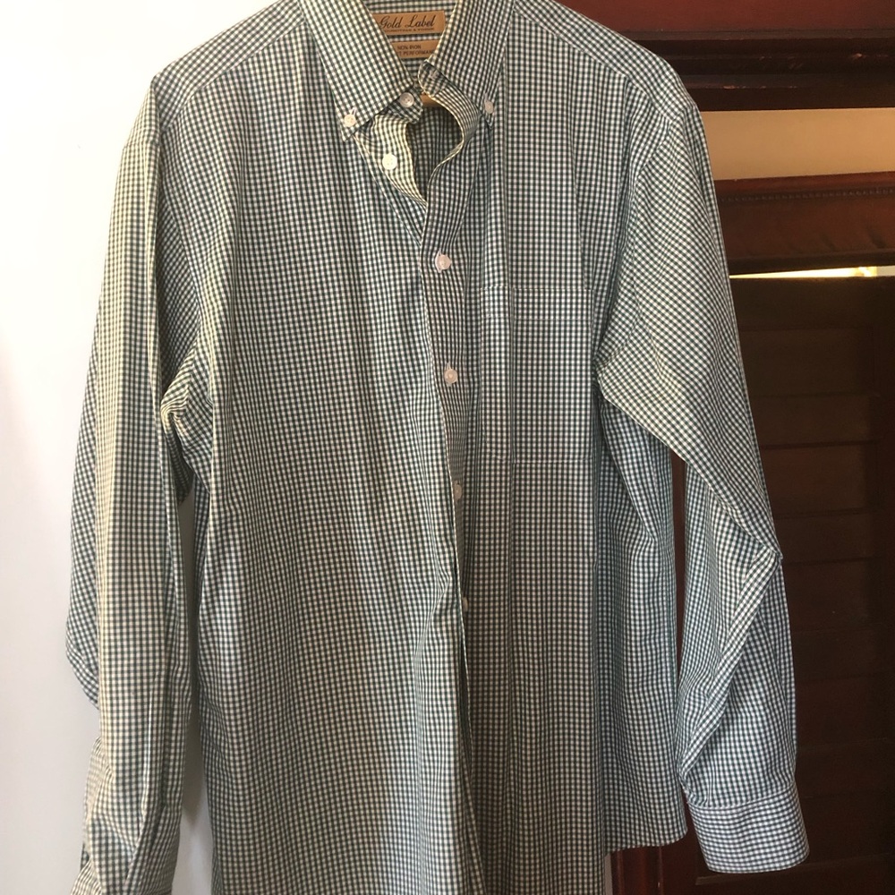 Gold label Classic Green Check Button-Down Shirt - cotton